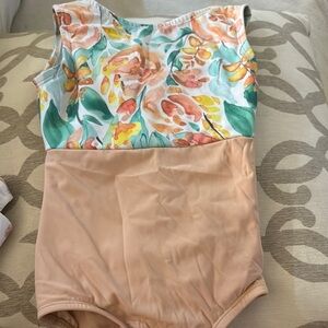 Floral and Peach Lucky Leo Leotard